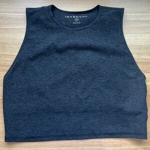 Interval Athletic Cropped Tank Top Sleeveless Stretch Made USA Size XL Yoga
